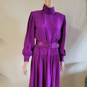 PURPLE SILK & SATIN DRESS